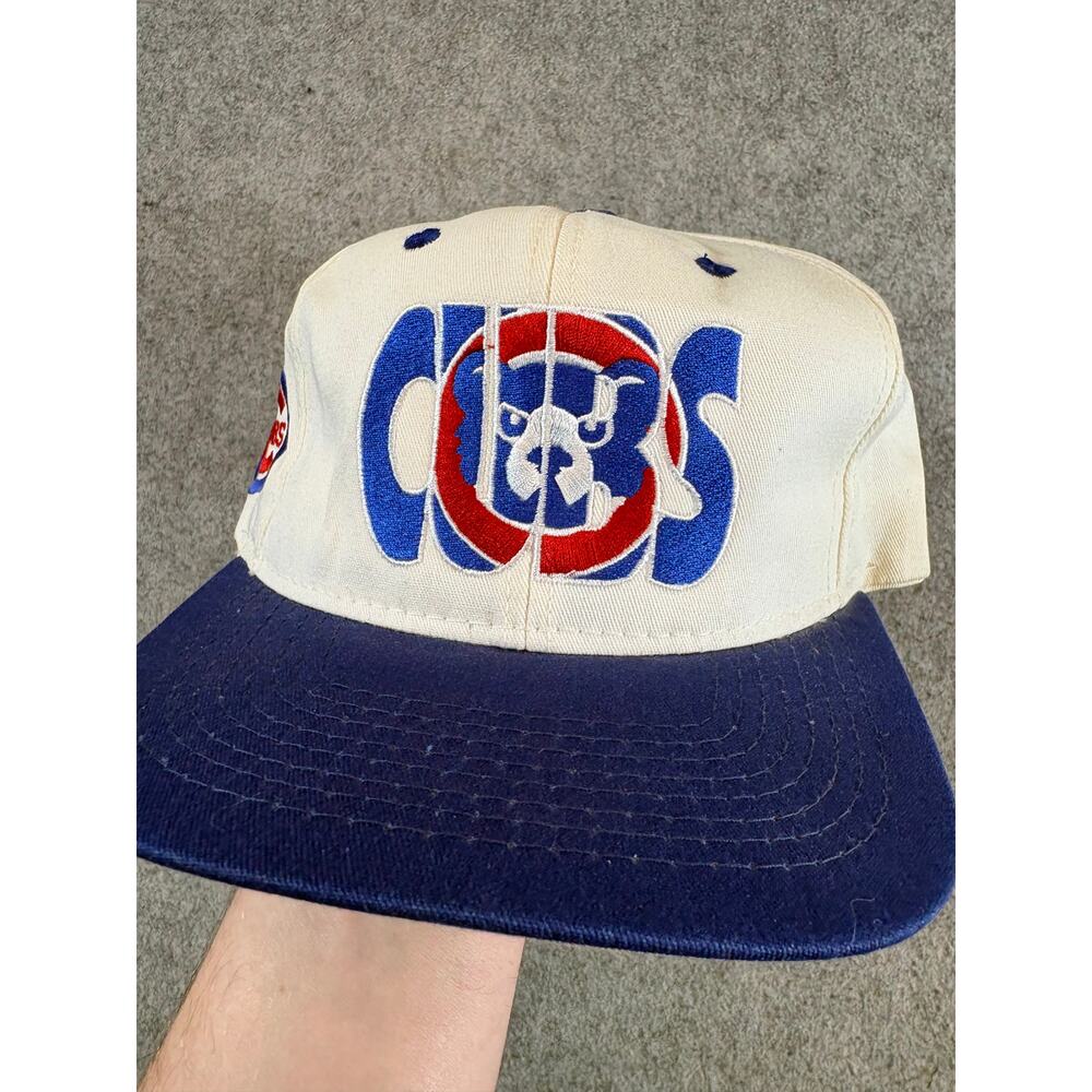 Vintage 90s Chicago Cubs The Game Snapback Trucker Hat MLB White #1 Apparel OS